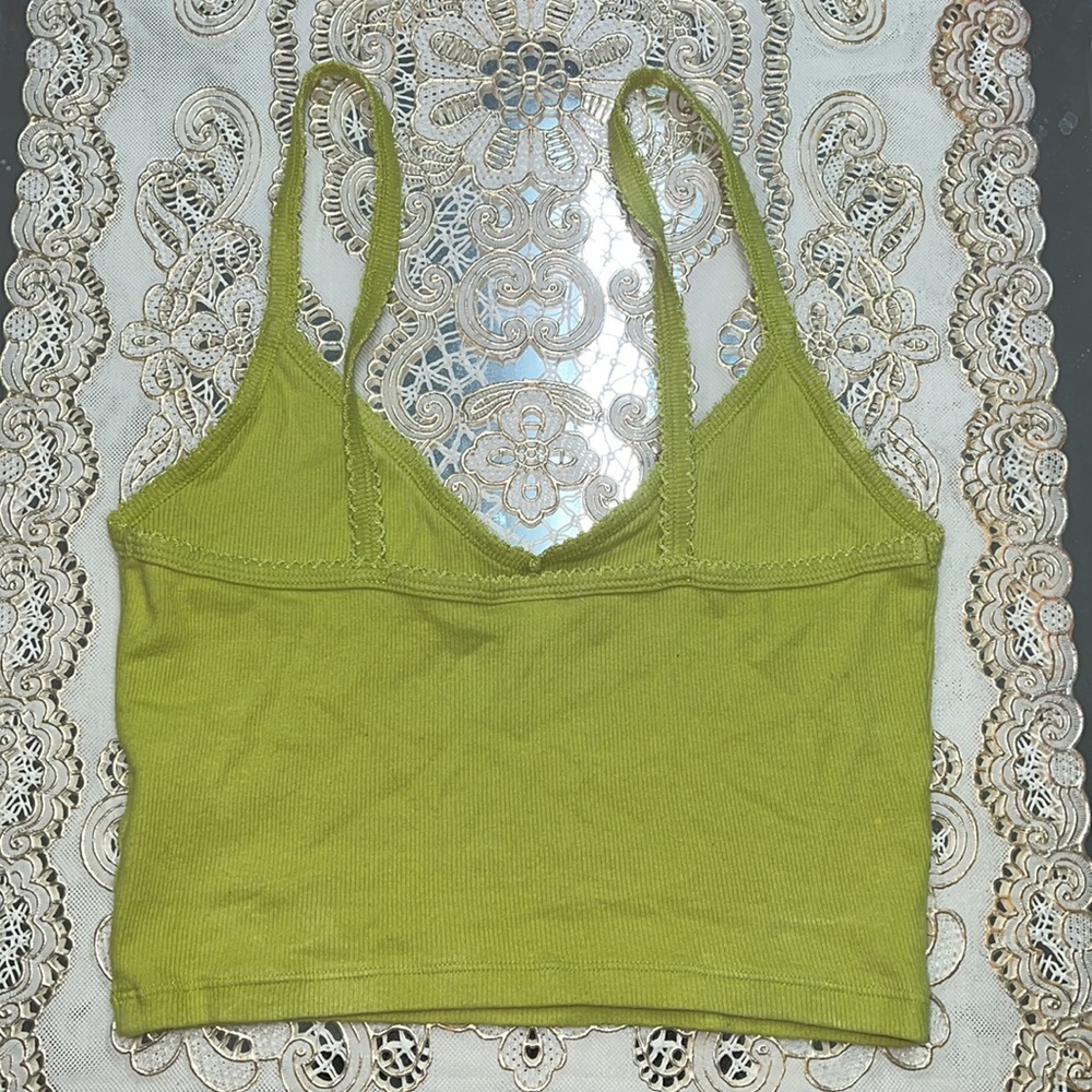 Aritzia Sunday Best Gracie lime green ribbed tank top - Picture 2 of 2